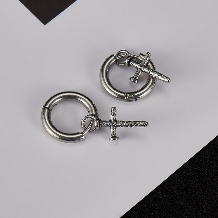 1pair Personalized Stainless Steel Spike Cross Earrings-Reluova