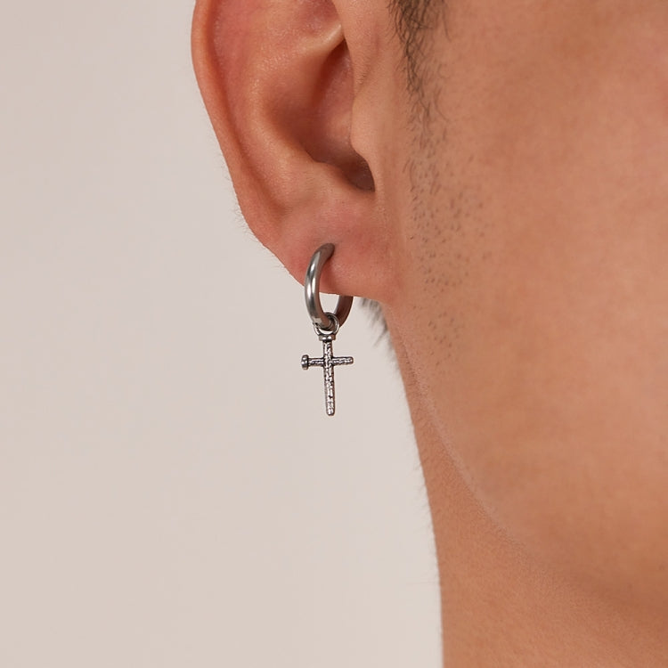 1pair Personalized Stainless Steel Spike Cross Earrings-Reluova