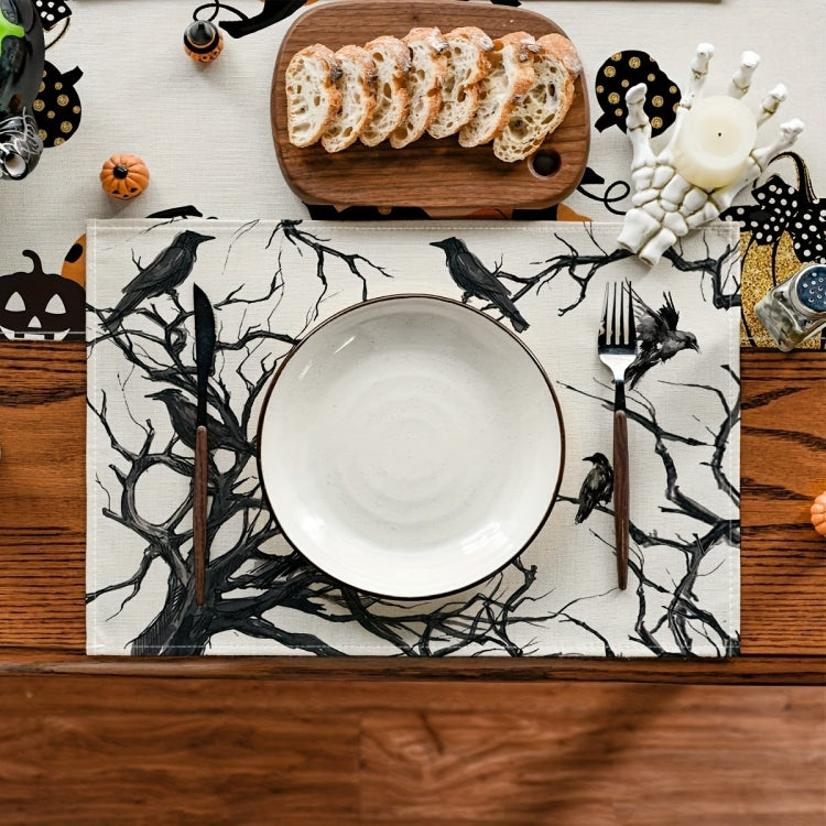 Halloween Black Crow Placemat Restaurant Decoration Insulation Pad My Store