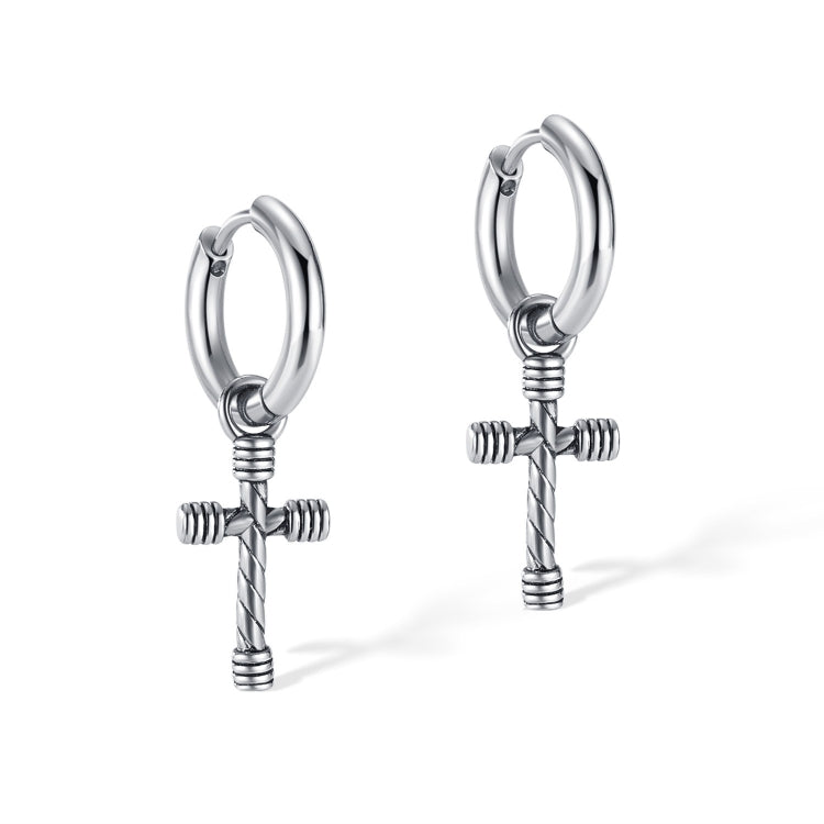 1pair Personalized Stainless Steel Cross Earrings-Reluova