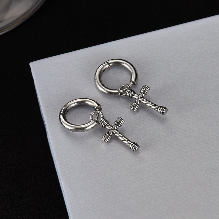 1pair Personalized Stainless Steel Cross Earrings-Reluova