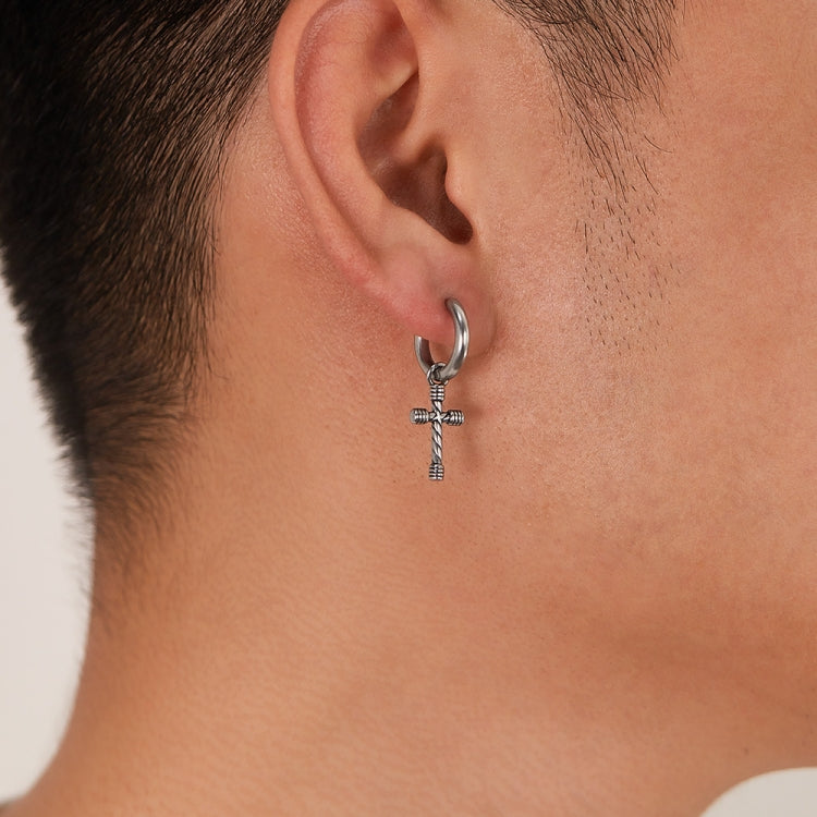 1pair Personalized Stainless Steel Cross Earrings-Reluova