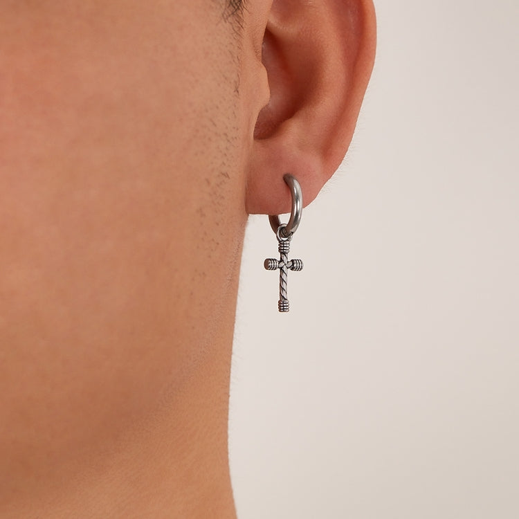 1pair Personalized Stainless Steel Cross Earrings-Reluova