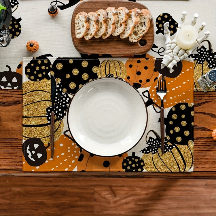 Halloween Cartoon Linen Placemat Kitchen Restaurant Decorative Insulation Pad My Store