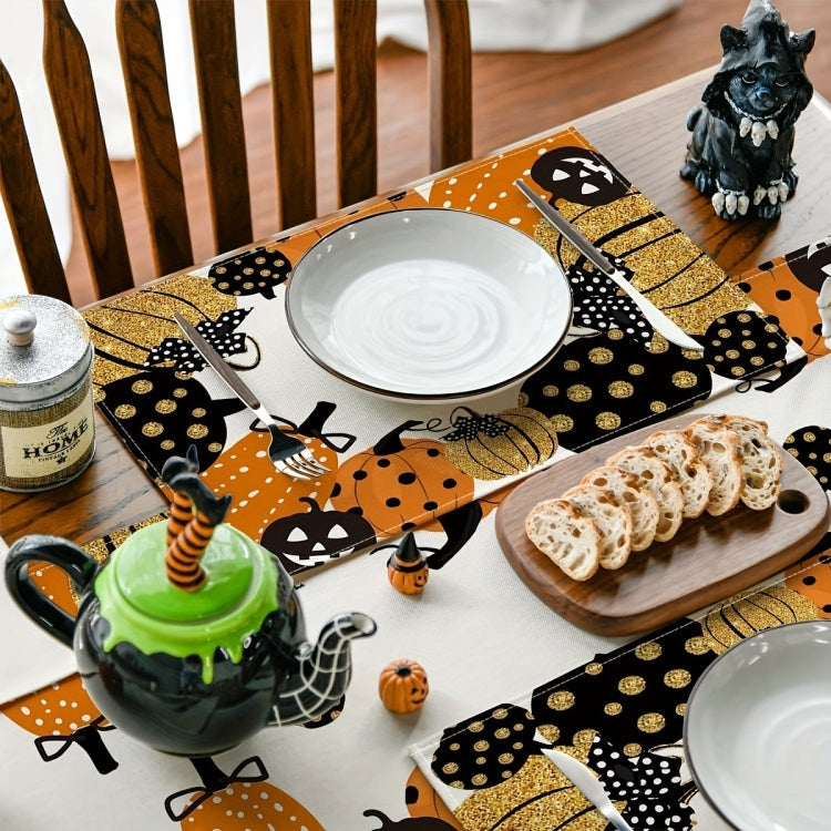 Halloween Cartoon Linen Placemat Kitchen Restaurant Decorative Insulation Pad My Store