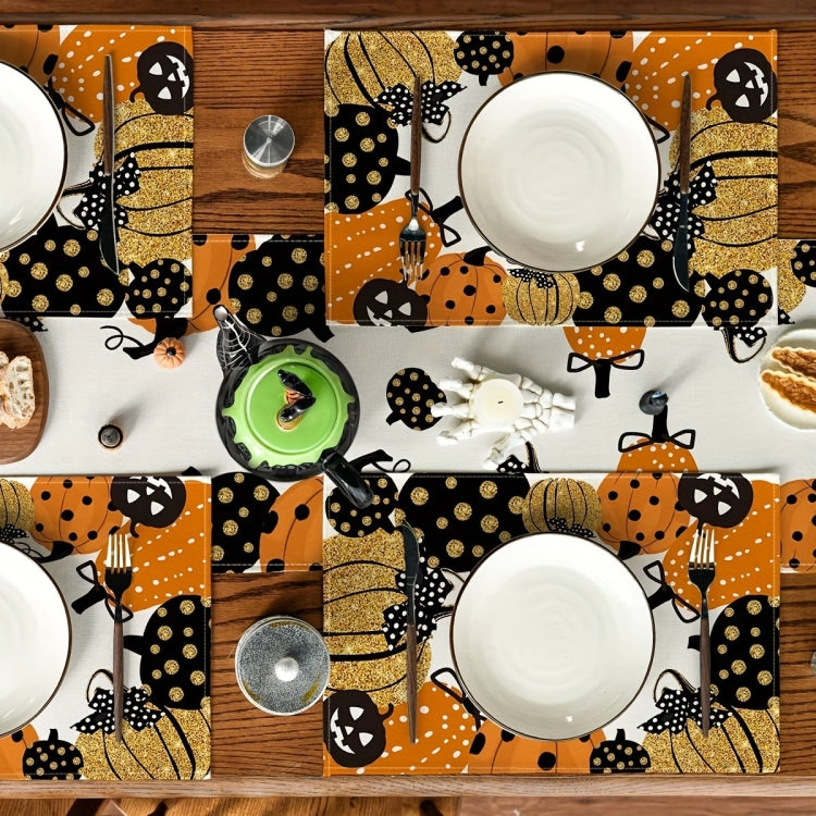 Halloween Cartoon Linen Placemat Kitchen Restaurant Decorative Insulation Pad My Store