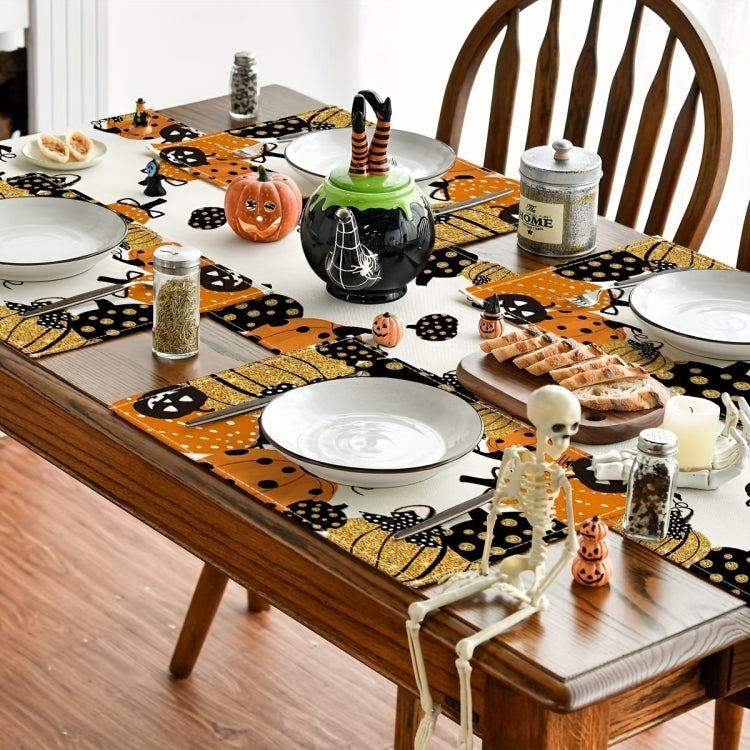 Halloween Cartoon Linen Placemat Kitchen Restaurant Decorative Insulation Pad My Store