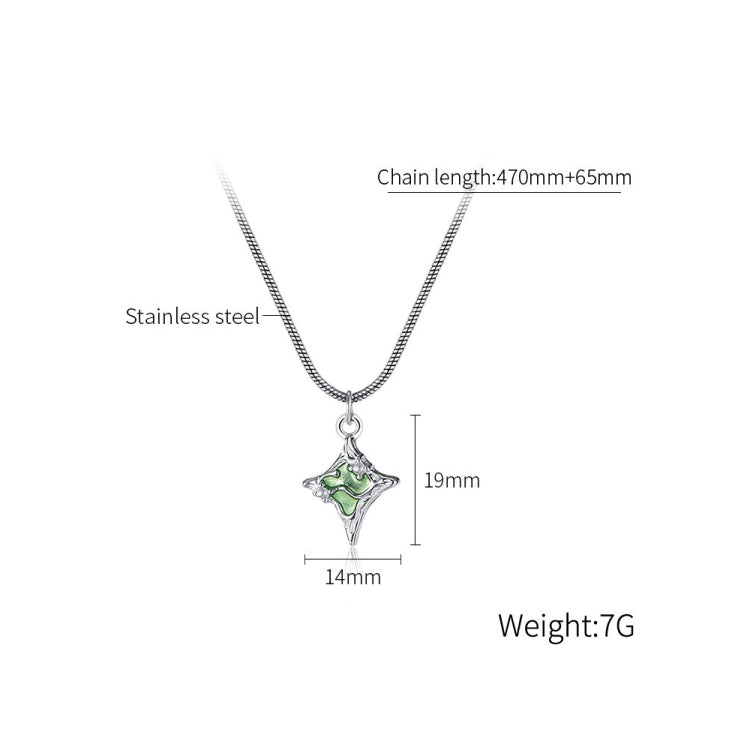 Stainless Steel Quadrangle Pendant Temperament Necklace My Store