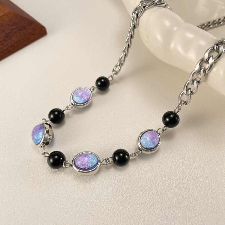 Personalized Colorful Resin Splicing Stainless Steel Collarbone Chain My Store