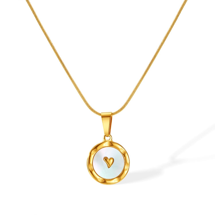 Stainless Steel Round Heart Pendant Temperament Collarbone Chain My Store