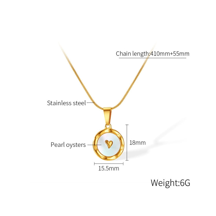 Stainless Steel Round Heart Pendant Temperament Collarbone Chain My Store