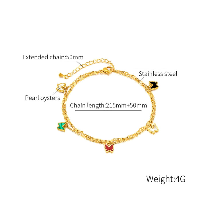 OPK GZ190 Stainless Steel Double Chain Stacking Butterfly Small Accessory Anklets My Store