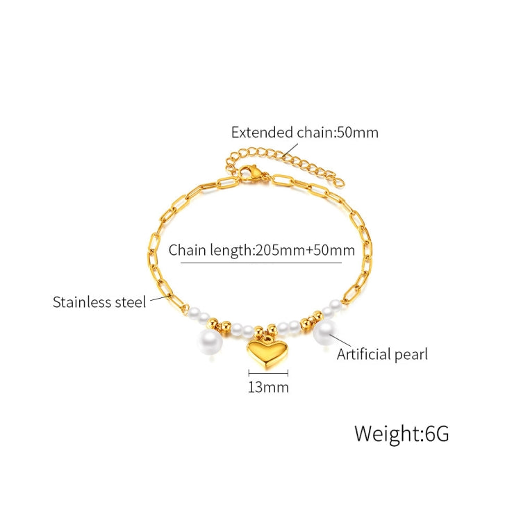 OPK GZ202 Stainless Steel Love Pearl Anklets My Store