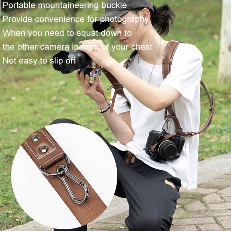 Cwatcun H90 Dual Camera Leather Strap Adjustable Multi-functional Convenient Camera Shoulder Strap My Store