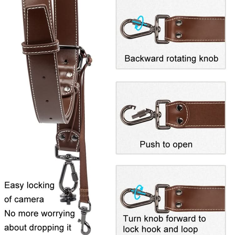 Cwatcun H90 Dual Camera Leather Strap Adjustable Multi-functional Convenient Camera Shoulder Strap My Store