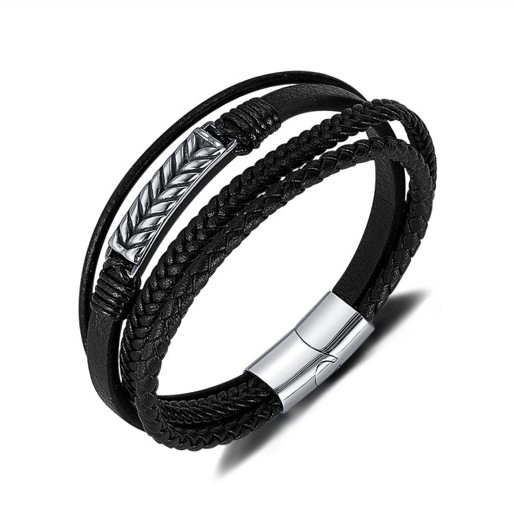 Personalized Retro Stainless Steel Multi-Layer Braided Magnetic Buckle Bracelet My Store