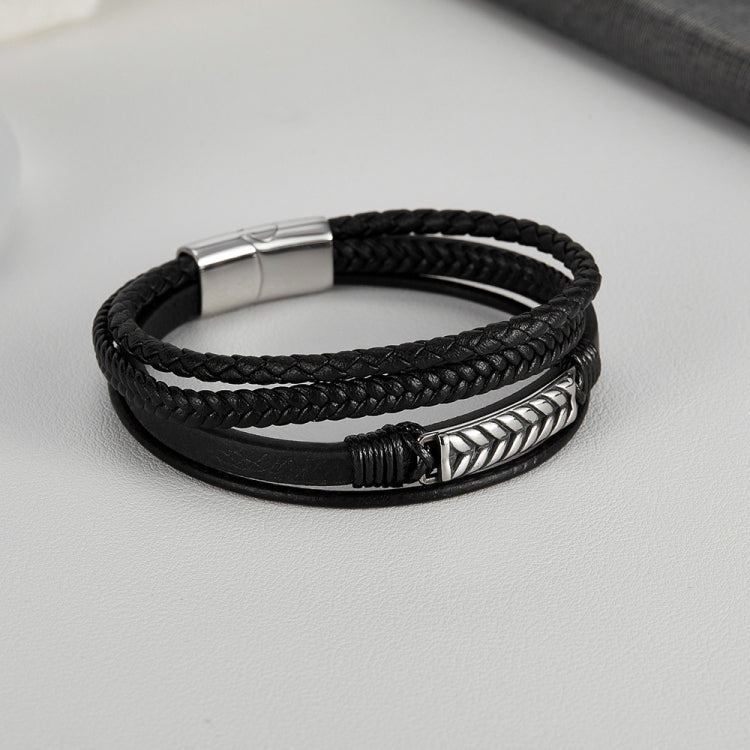 Personalized Retro Stainless Steel Multi-Layer Braided Magnetic Buckle Bracelet My Store