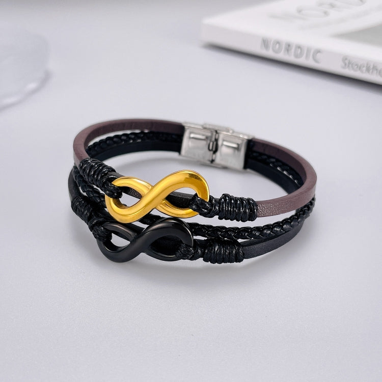 Personalized Stainless Steel Braided Multi-Layer Leather Bracelet My Store