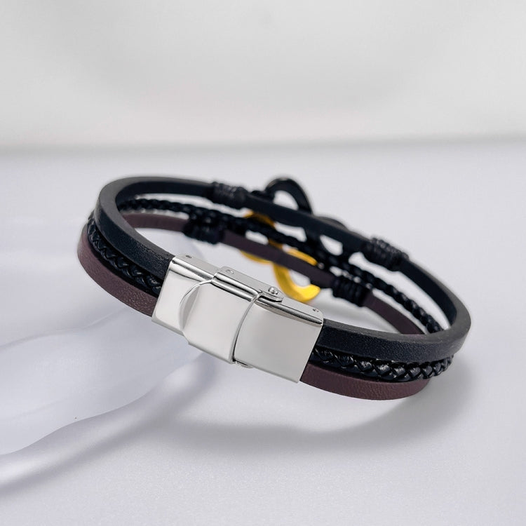 Personalized Stainless Steel Braided Multi-Layer Leather Bracelet My Store