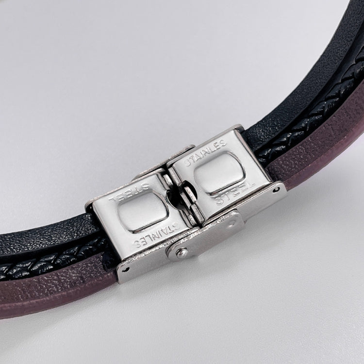 Personalized Stainless Steel Braided Multi-Layer Leather Bracelet My Store