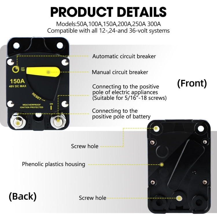 RV Yacht Manual Reset Ignition Protection Fuse Switch With Terminal Accessories ÎҵÄÉ̵ê