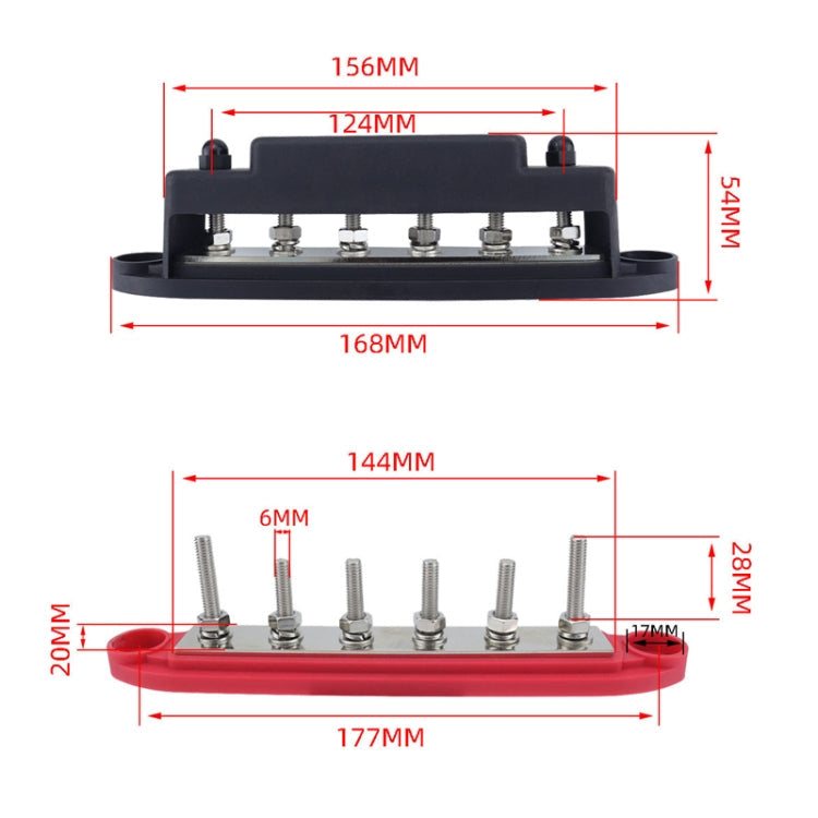 M6 RV Yacht High Current 6-column 250A Base Busbar ÎҵÄÉ̵ê