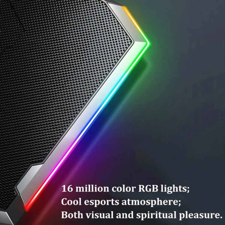 ICE COOREL 8-Fans Adjustable Laptop Stand Radiator With RGB Ambient Light