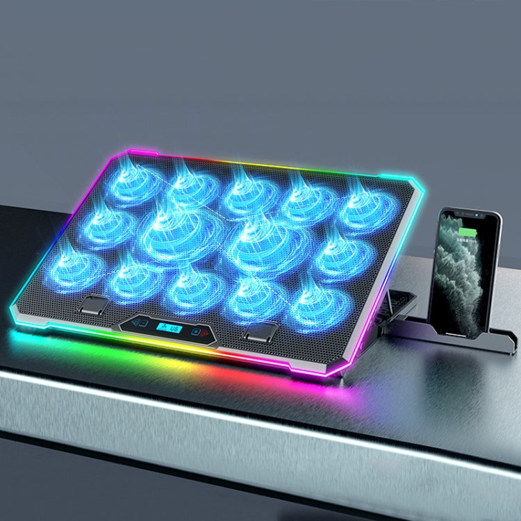 ICE COOREL K15C Smart Adjustable Laptop Radiator Base With RGB Lighting Effect My Store