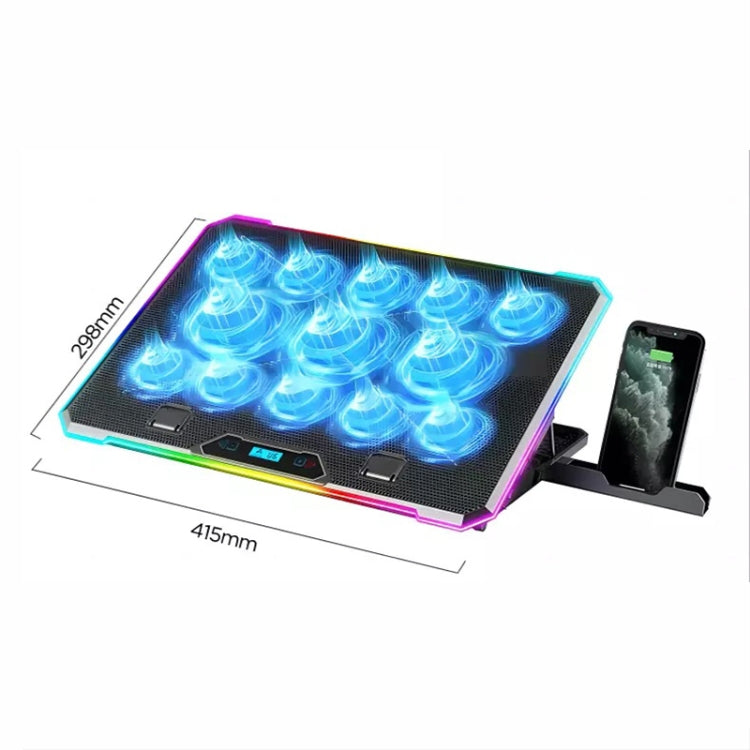 ICE COOREL K15C Smart Adjustable Laptop Radiator Base With RGB Lighting Effect My Store