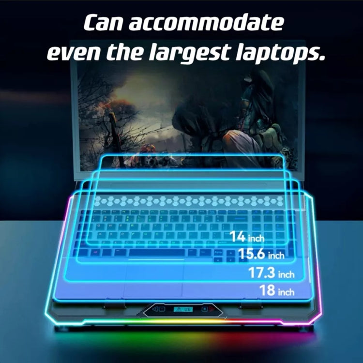 ICE COOREL K15C Smart Adjustable Laptop Radiator Base With RGB Lighting Effect My Store