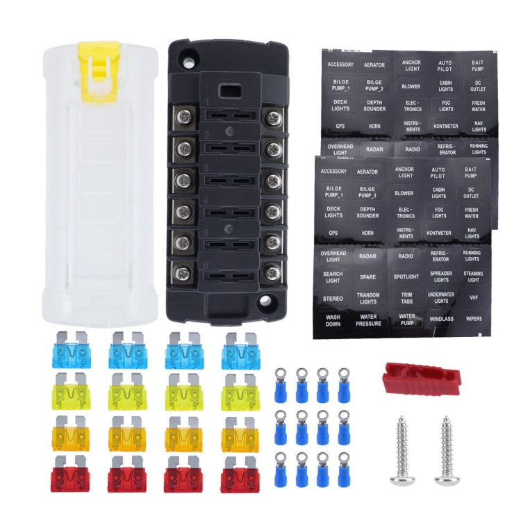 6-Way Plug-In Insulated Cover Fuse Box For Cars Yachts ÎҵÄÉ̵ê