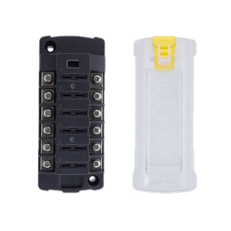 6-Way Plug-In Insulated Cover Fuse Box For Cars Yachts