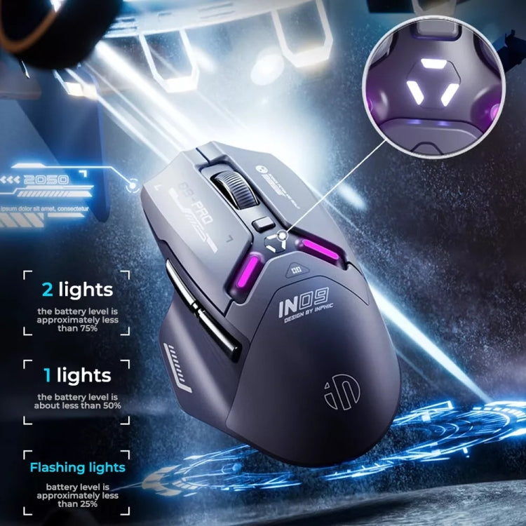 Inphic  IN9PRO-H  3 Modes Wired and Wireless Mouse PAW3395 Sensor