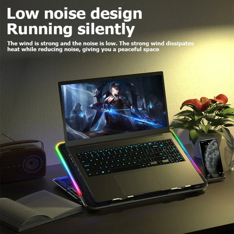 ICE COOREL A9R 6-fans Adjustable Laptop Stand Radiator with RGB Atmosphere Light My Store