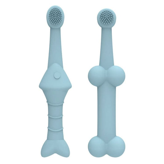 2pcs / Set Cats And Dogs Silicone Toothbrush Pet Oral Cleaning Care Tool(Blue)-Reluova