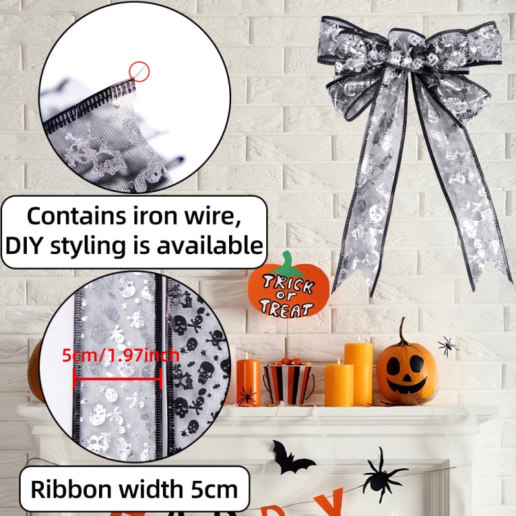 Halloween Decoration Gold-stamped Cartoon DIY Bow Ribbon