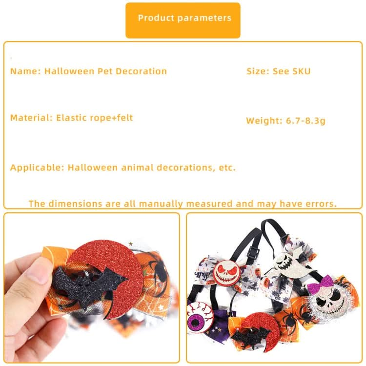 Halloween Pet Cartoon Decorative Bow Tie Adjustable Elastic Rope Collar - Reluova