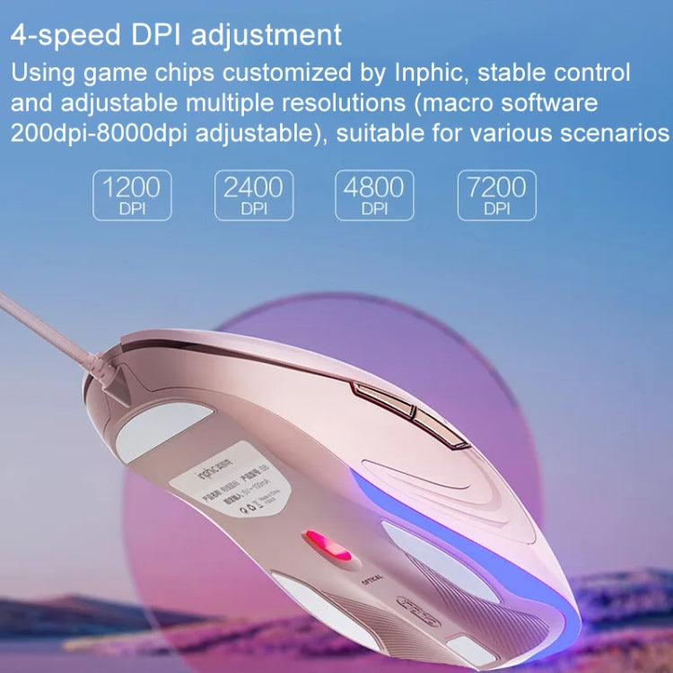 Inphic B8 Mute Light Emitting Wired Mice Home Office Gaming Computer Mouse My Store