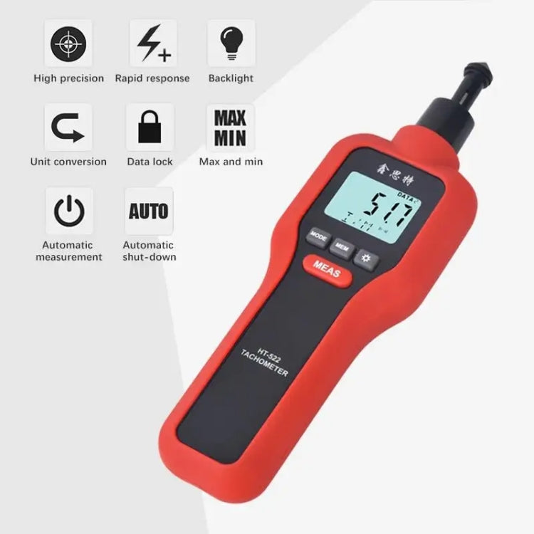 Xinsite HT-522 LCD Digital Tachometer 100,000 PPM Non-Contact Speed Meter