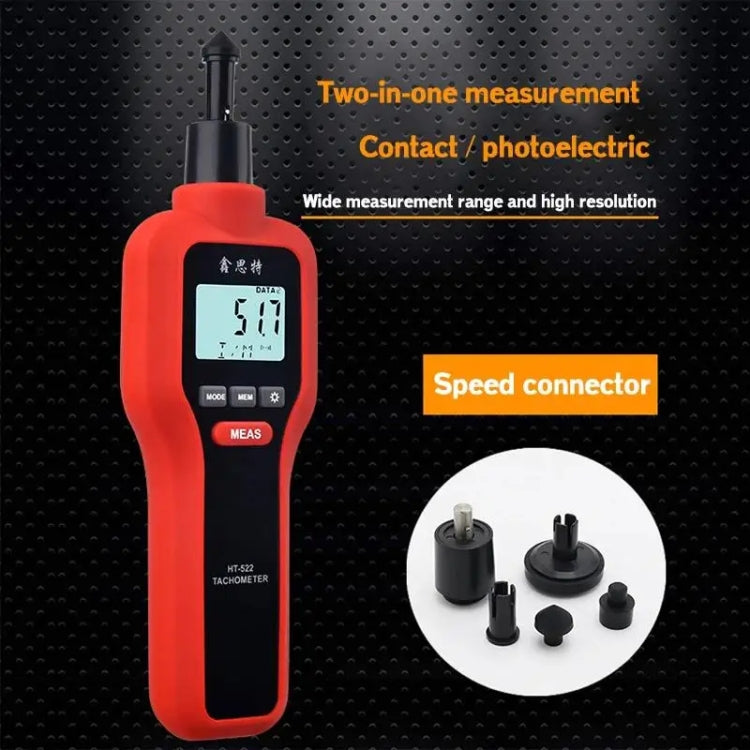 Xinsite HT-522 LCD Digital Tachometer 100,000 PPM Non-Contact Speed Meter Reluova