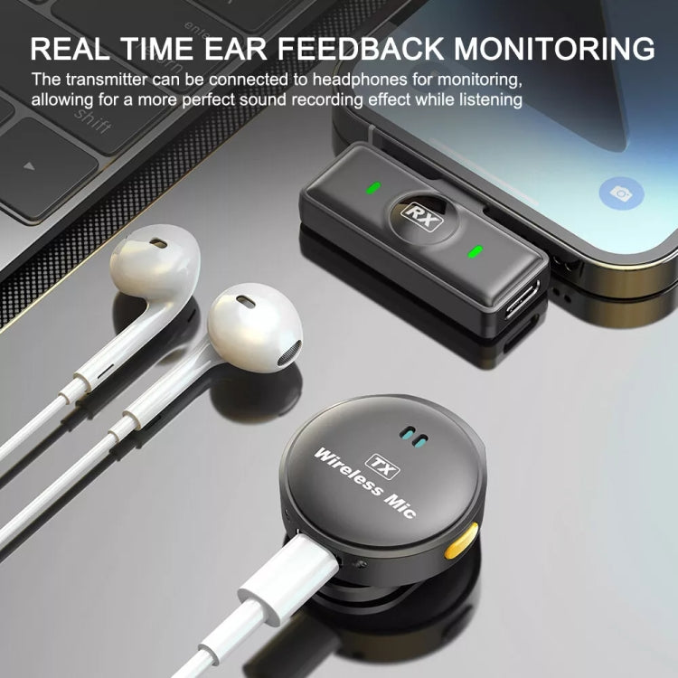 Wireless Lavalier Button Microphone With Magnetic Suction & Back Clip Design Reluova