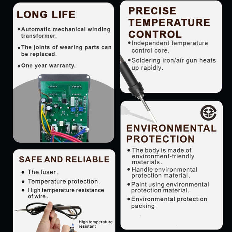 BAKU BA-898A+ 2-In-1 Soldering Station Hot Air Station Adjustable Temperature