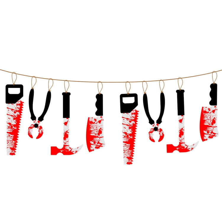 Halloween Imitation Blood Knife Pendant Decorative Flag Haunted House Door Curtain My Store