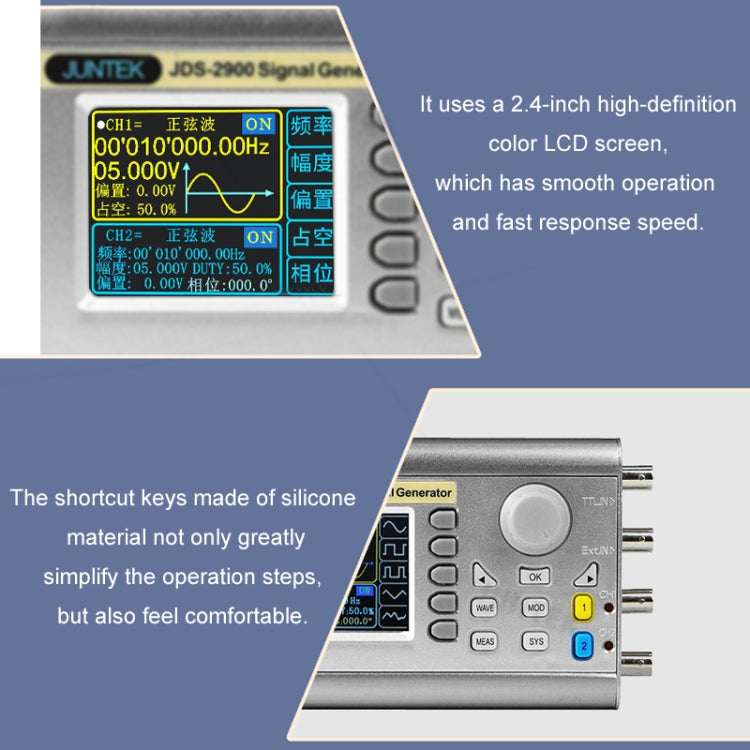 JUNTEK Programmable Dual-Channel DDS Function Arbitrary Waveform Signal Generator