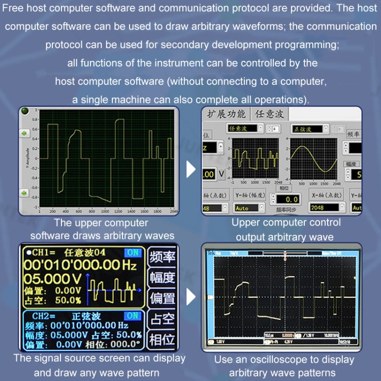 JUNTEK Programmable Dual-Channel DDS Function Arbitrary Waveform Signal Generator