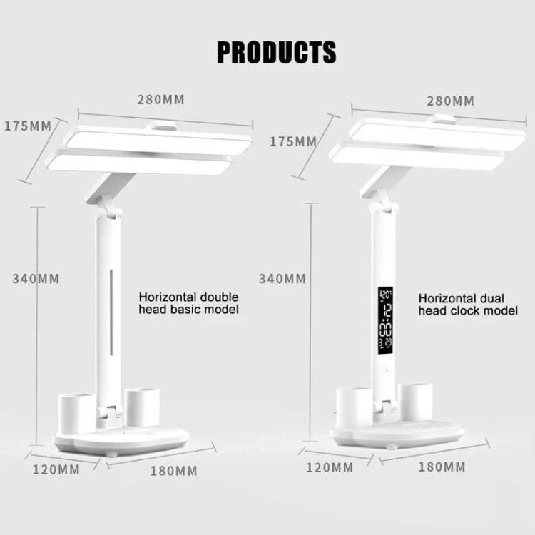 Double Head Horizontal Desk Lamp 3 Light Color Reading Lamp My Store