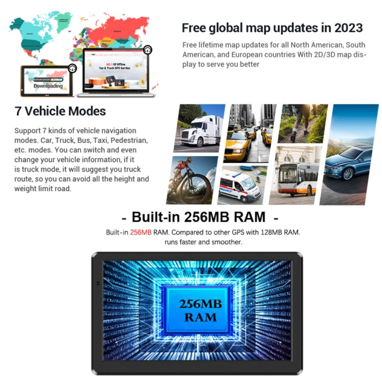 9 Inch 8G/256M Car GPS Navigator With Large Screen Capacitive Bluetooth Map