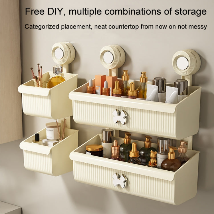 Suction Cup Wall Mounted Bathroom Shelf Drainage Detachable Storage Rack Hanging Basket