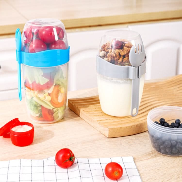 Portable Salad Cup With Lid And Fork Breakfast Cup Sealed Leak-Proof Food Cup Reluova