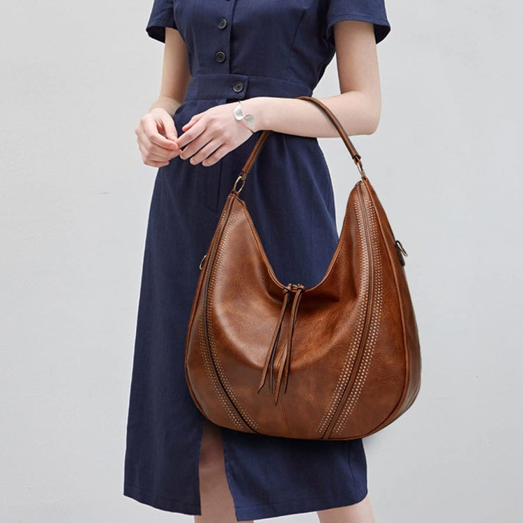 Women Large Capacity Tote Bag PU Leather Shoulder Bag